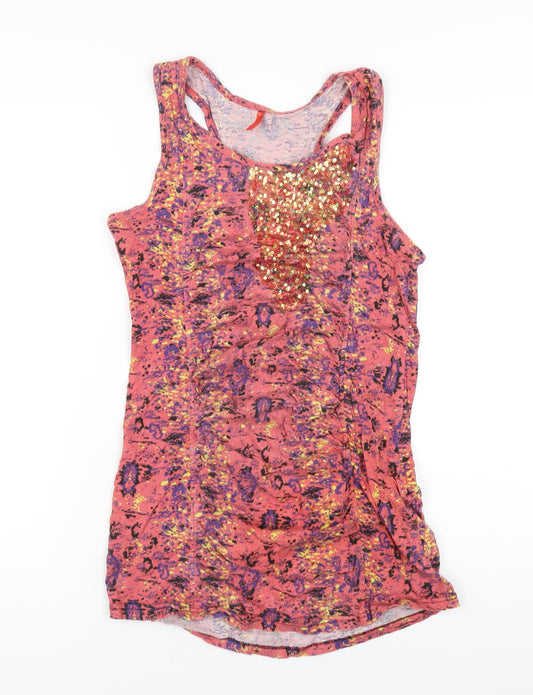 Womens UK Size 14 NEXT Pink Basic Tank