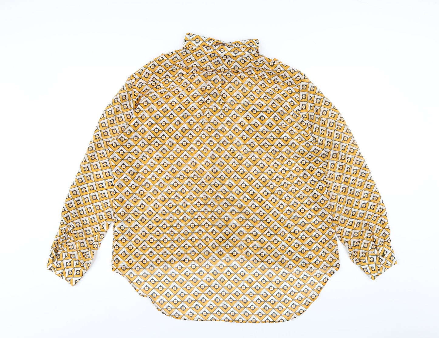 Womens UK Size 10 NEXT Yellow Basic Button-Up