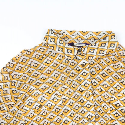 Womens UK Size 10 NEXT Yellow Basic Button-Up