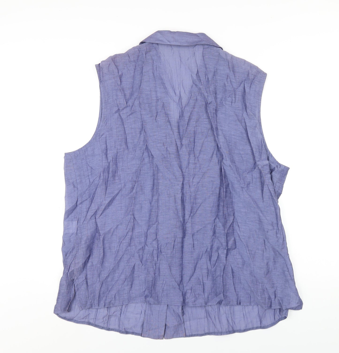 Eugen Klein Womens Blue Viscose Basic Button-Up Size 22 Collared