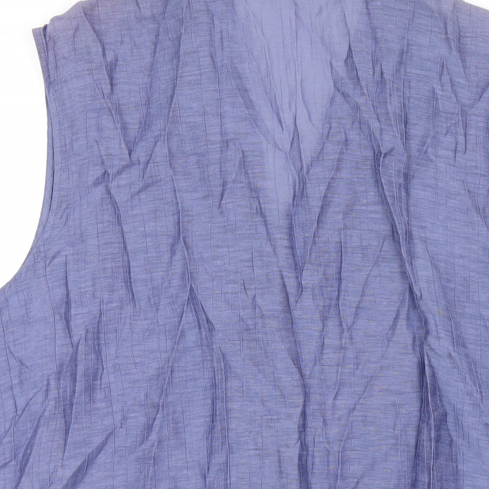 Eugen Klein Womens Blue Viscose Basic Button-Up Size 22 Collared