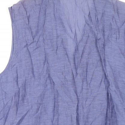 Eugen Klein Womens Blue Viscose Basic Button-Up Size 22 Collared