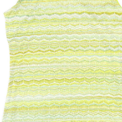 H&M Womens Green Geometric Polyester Tank Dress Size M Scoop Neck Pullover