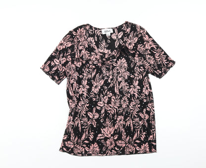 Womens UK Size 14 Afibel Black Basic T-Shirt