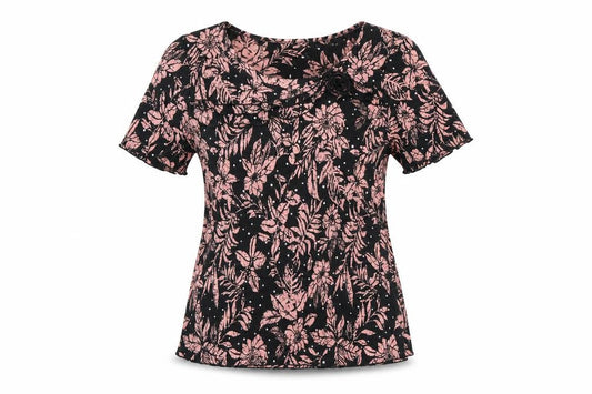 Womens UK Size 14 Afibel Black Basic T-Shirt