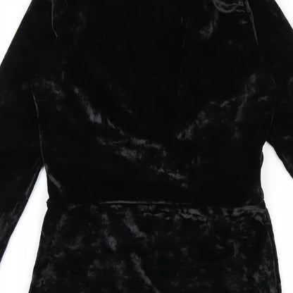 PRETTYLITTLETHING Womens Black Polyester Bodycon Size 8 V-Neck Pullover