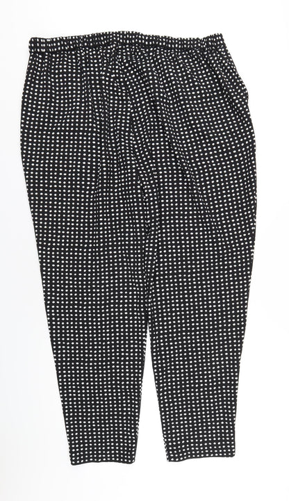 Classic Womens Black Polka Dot Polyester Trousers Size 22 L32 in Regular