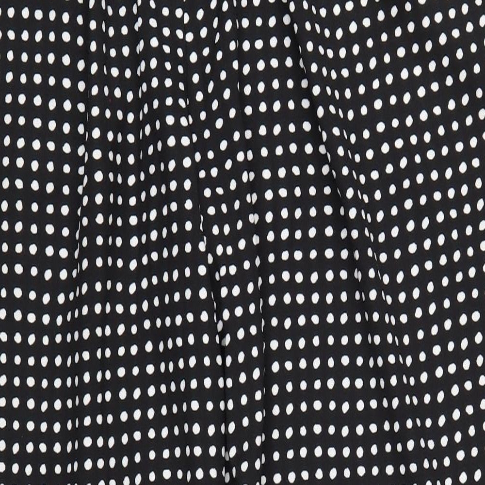 Classic Womens Black Polka Dot Polyester Trousers Size 22 L32 in Regular