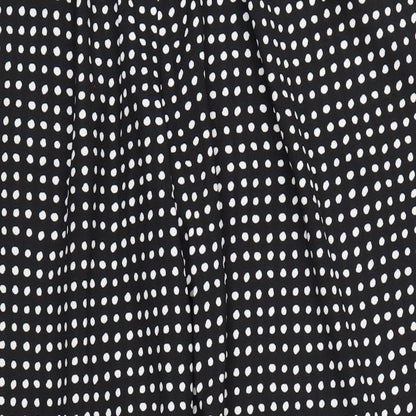 Classic Womens Black Polka Dot Polyester Trousers Size 22 L32 in Regular
