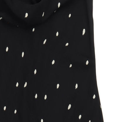 Nasty Gal Womens Black Polka Dot Polyester Bodycon Size 12 Cowl Neck Zip