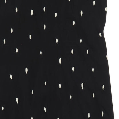Nasty Gal Womens Black Polka Dot Polyester Bodycon Size 12 Cowl Neck Zip