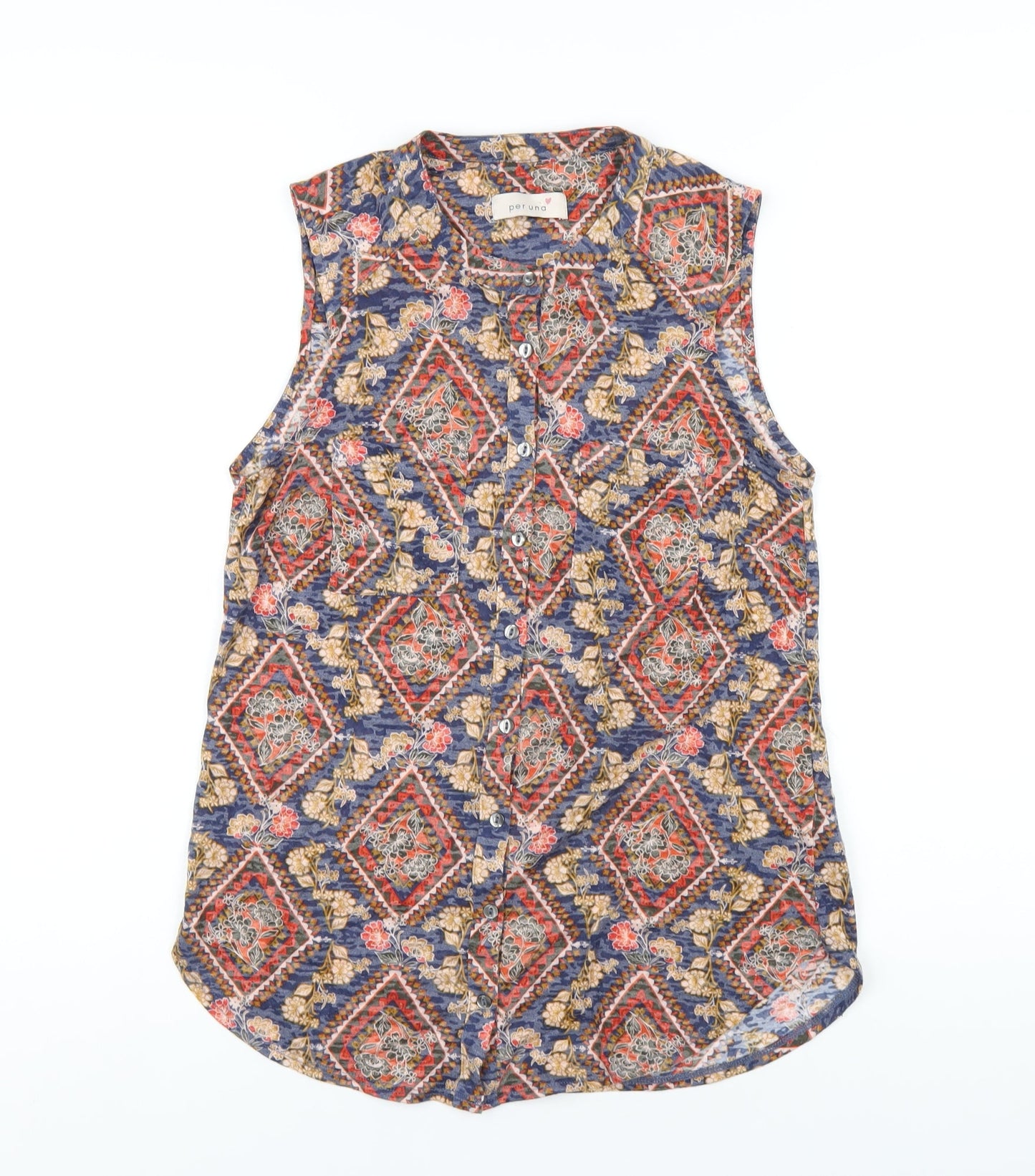Womens UK Size 10 Per Una Multicoloured Basic Button-Up