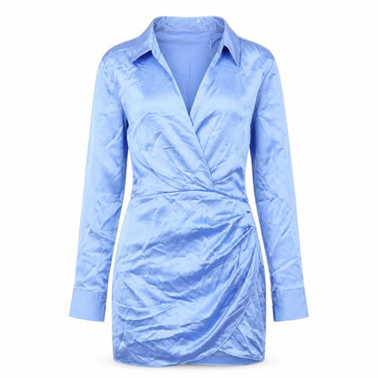 Zara Womens Blue Polyester Bodycon Size S Collared Zip