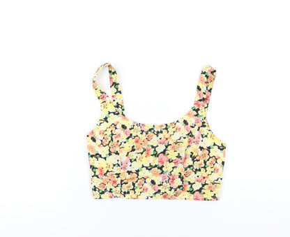Womens UK Size 10 Gold Multicoloured Cropped T-Shirt