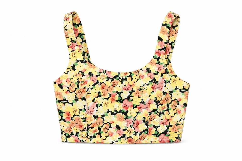 Womens UK Size 10 Gold Multicoloured Cropped T-Shirt