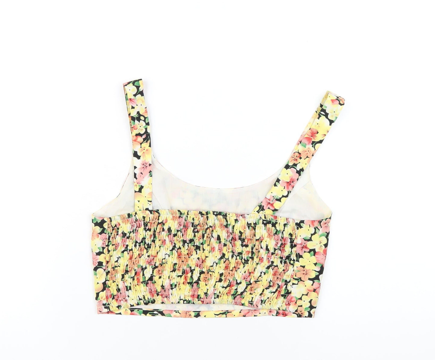Womens UK Size 10 Gold Multicoloured Cropped T-Shirt