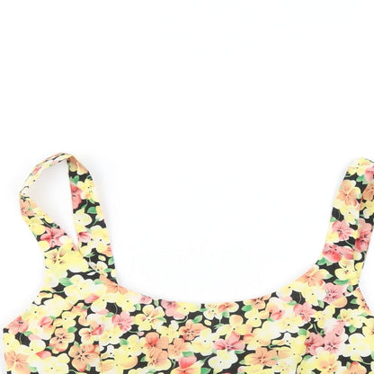 Womens UK Size 10 Gold Multicoloured Cropped T-Shirt