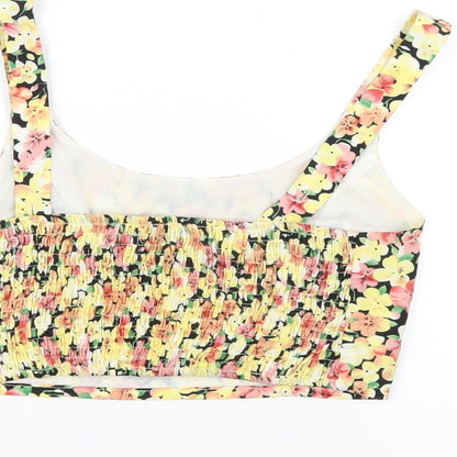 Womens UK Size 10 Gold Multicoloured Cropped T-Shirt
