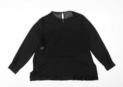 Womens UK Size XS Zara Black Basic T-Shirt