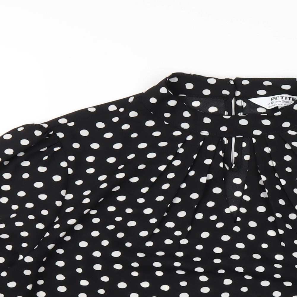 Womens UK Size 10 Dorothy Perkins Black Basic Blouse