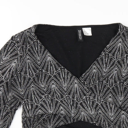 Womens UK Size S H&M Black Cropped T-Shirt