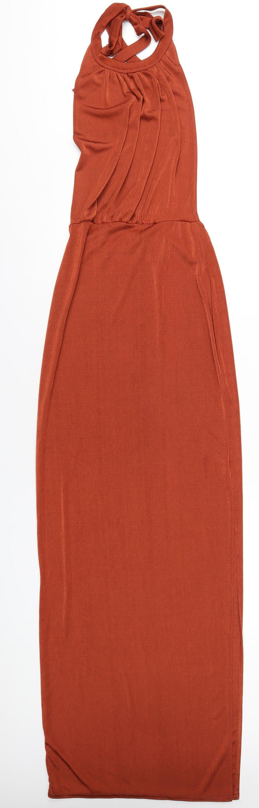 I SAW IT FIRST Womens Orange Polyester Maxi Size 8 Round Neck Pullover