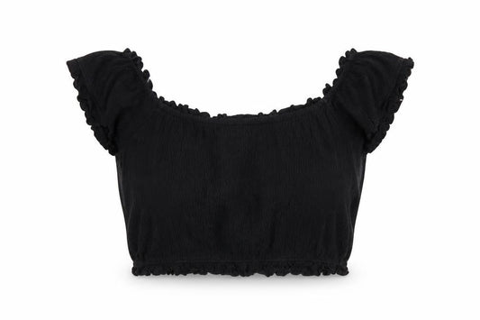 Womens UK Size 12 New Look Black Cropped T-Shirt