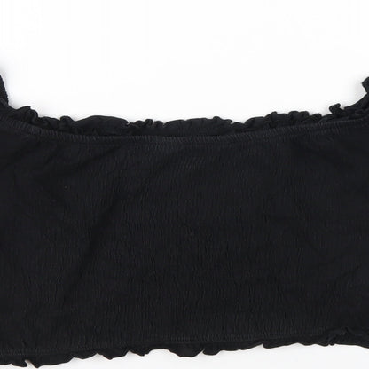 Womens UK Size 12 New Look Black Cropped T-Shirt