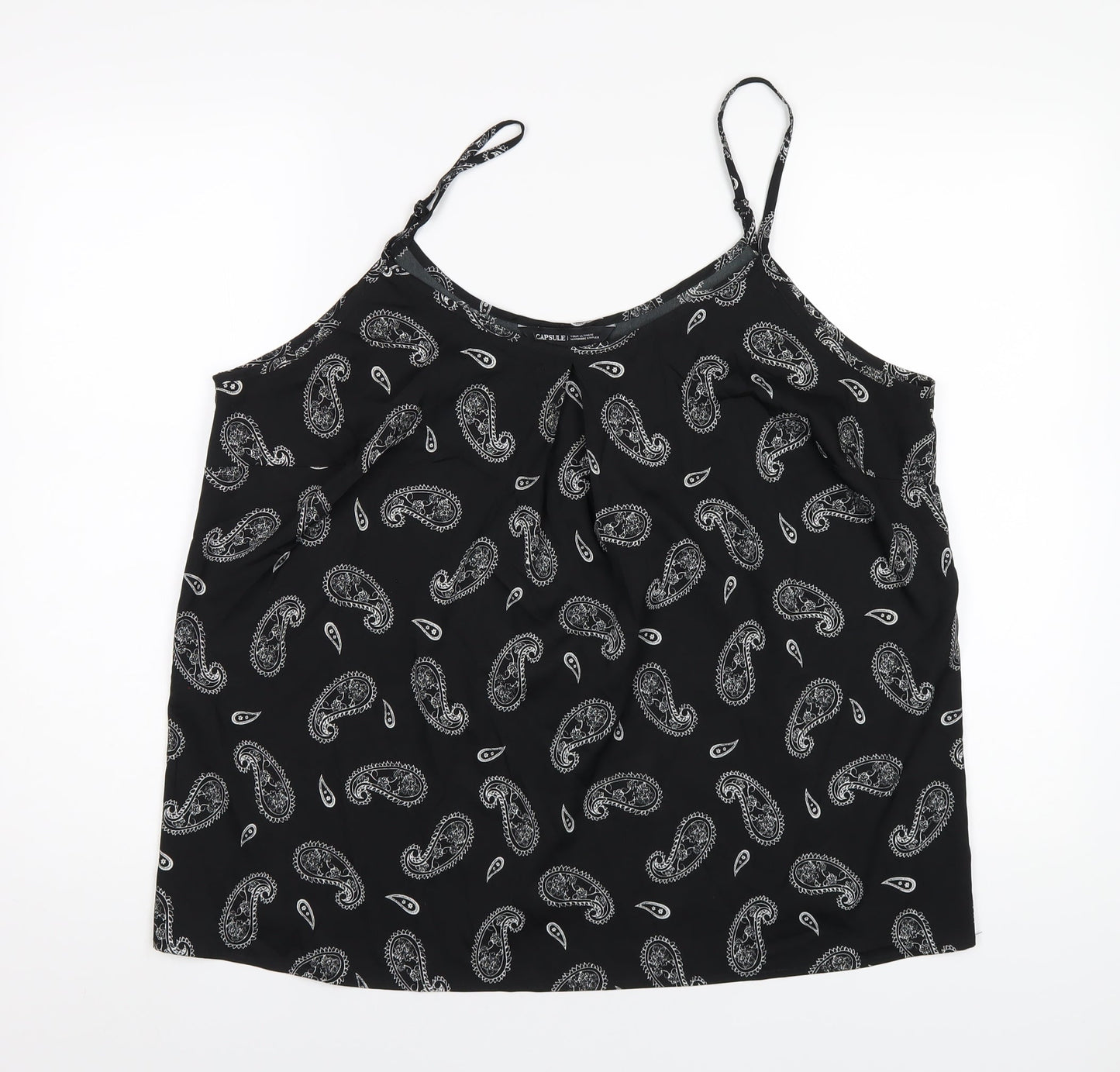 Womens UK Size 20 Capsule Black Camisole T-Shirt