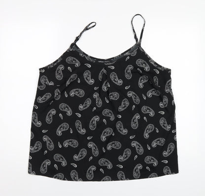 Womens UK Size 20 Capsule Black Camisole T-Shirt