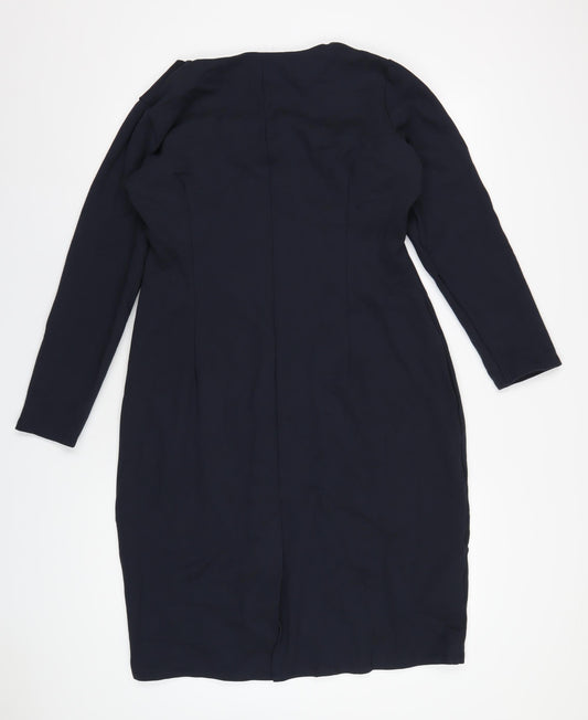 Finery Womens Blue Viscose Bodycon Size 18 Square Neck Pullover