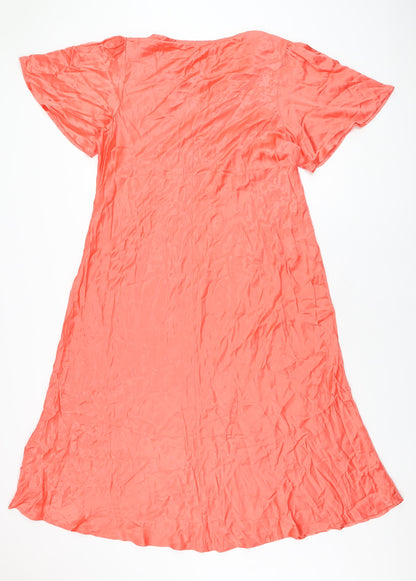 Marks and Spencer Womens Pink Viscose A-Line Size 22 V-Neck Pullover