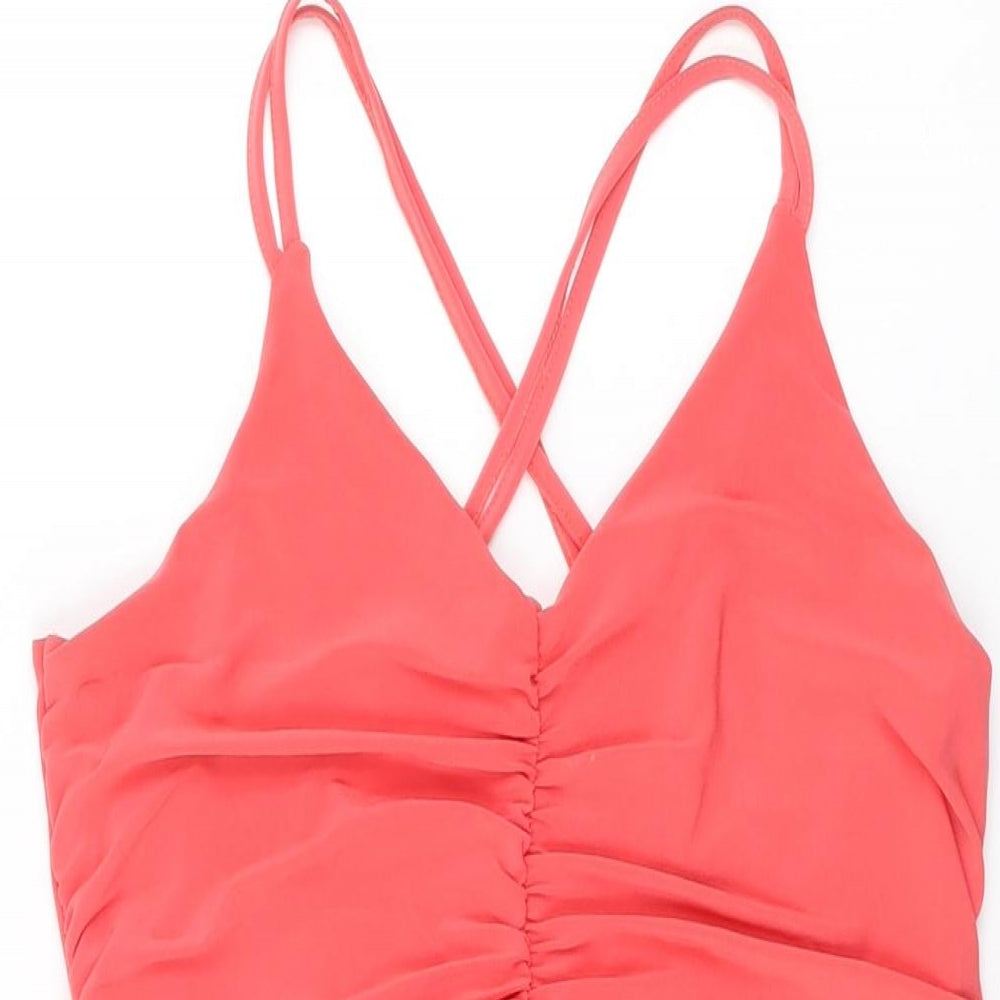 Quiz Womens Pink Polyester Mini Size 14 V-Neck Pullover