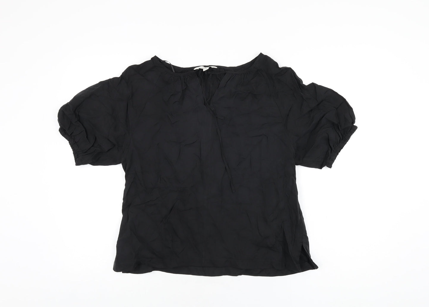 Autograph Womens Black Cupro Basic T-Shirt Size 10 Round Neck
