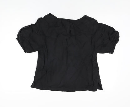 Autograph Womens Black Cupro Basic T-Shirt Size 10 Round Neck