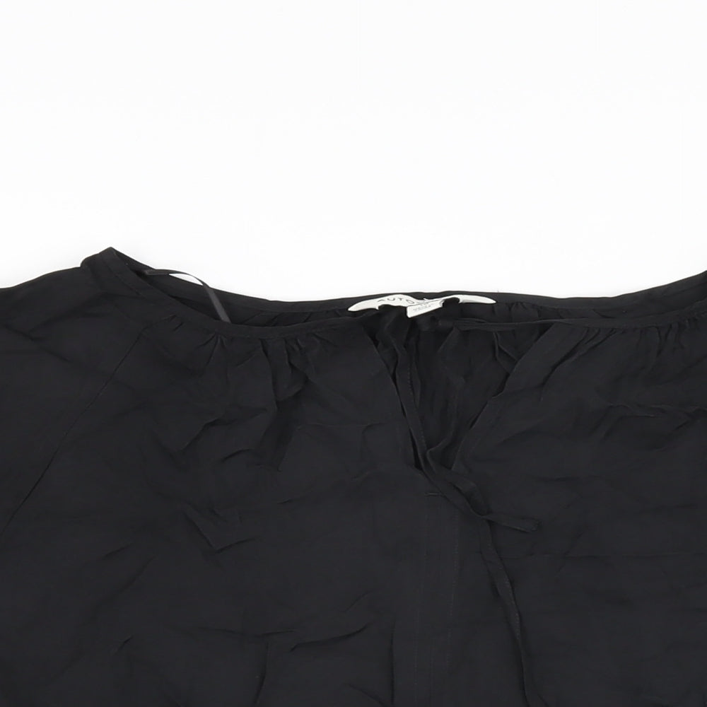 Autograph Womens Black Cupro Basic T-Shirt Size 10 Round Neck