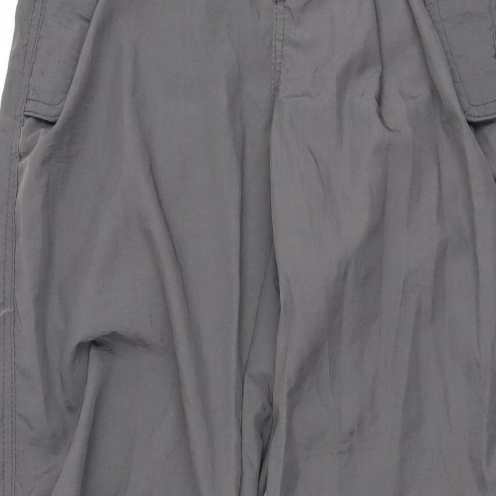 Bershka Womens Grey Polyamide Windbreaker Trousers Size XS L29 in Regular Drawstring