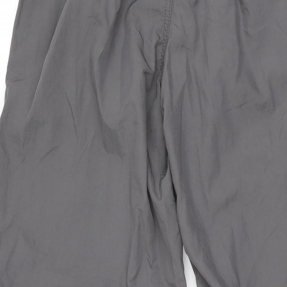 Bershka Womens Grey Polyamide Windbreaker Trousers Size XS L29 in Regular Drawstring