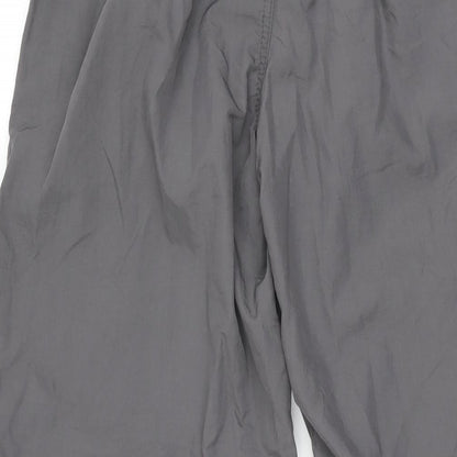 Bershka Womens Grey Polyamide Windbreaker Trousers Size XS L29 in Regular Drawstring