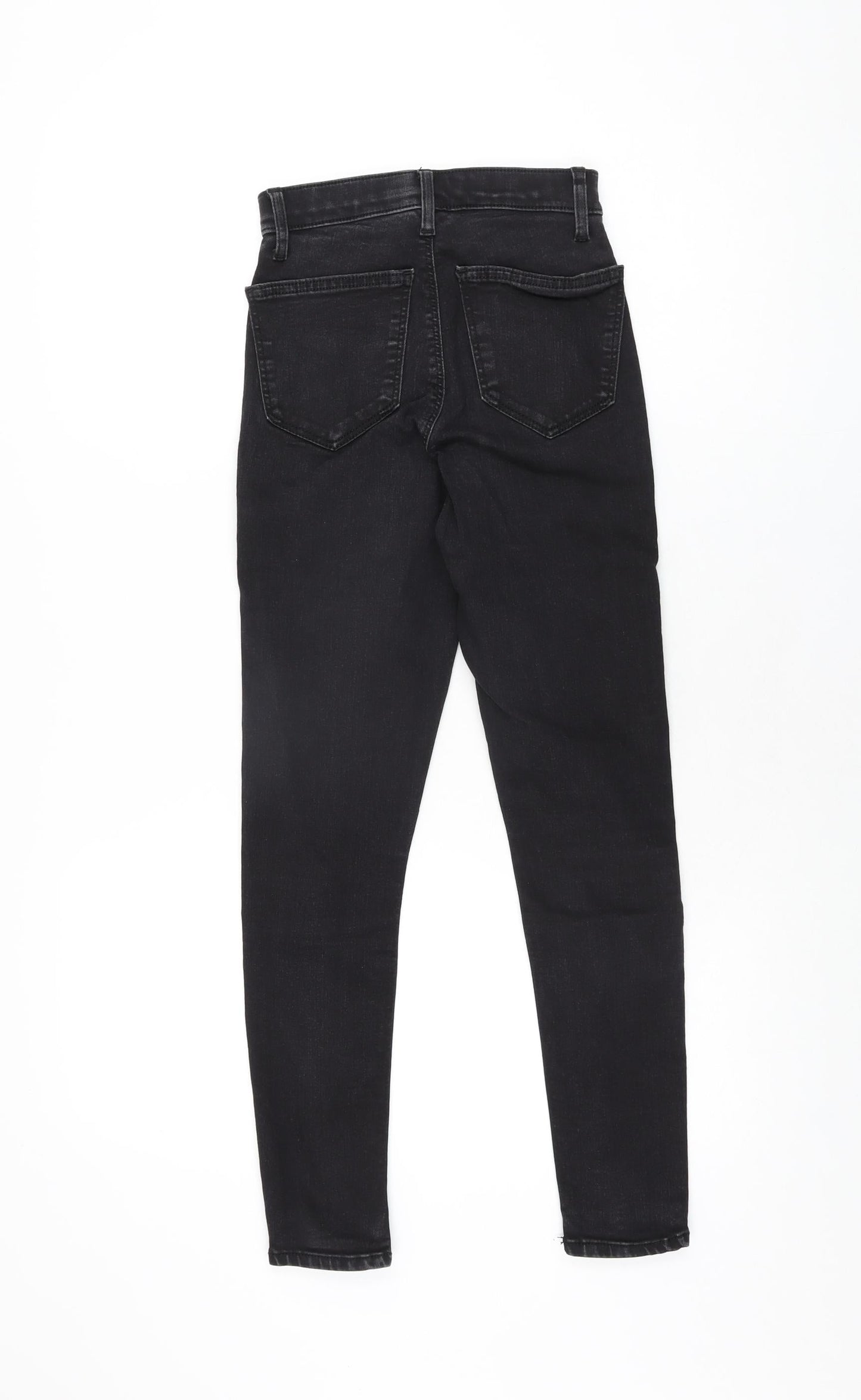 Topshop Womens Black Cotton Skinny Jeans Size 25 in L25 in Regular Zip