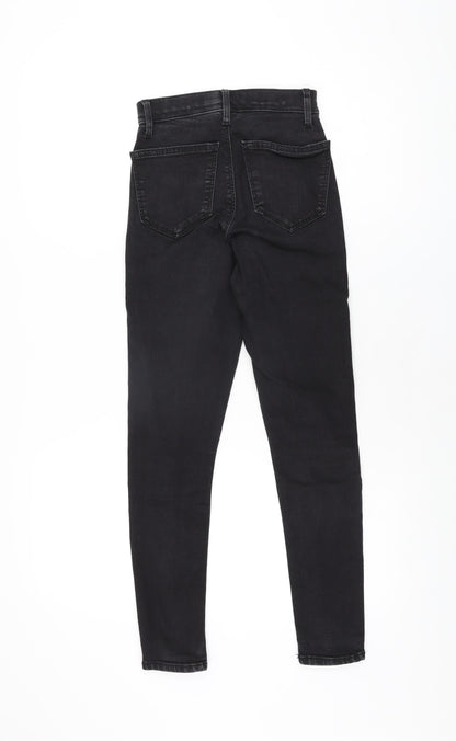 Topshop Womens Black Cotton Skinny Jeans Size 25 in L25 in Regular Zip