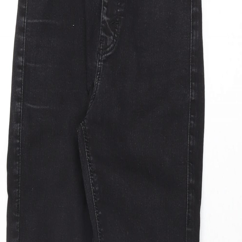 Topshop Womens Black Cotton Skinny Jeans Size 25 in L25 in Regular Zip