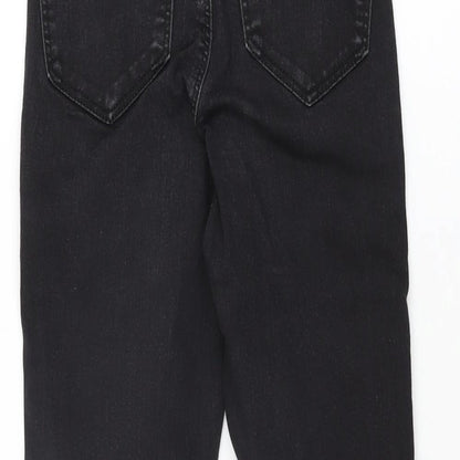 Topshop Womens Black Cotton Skinny Jeans Size 25 in L25 in Regular Zip
