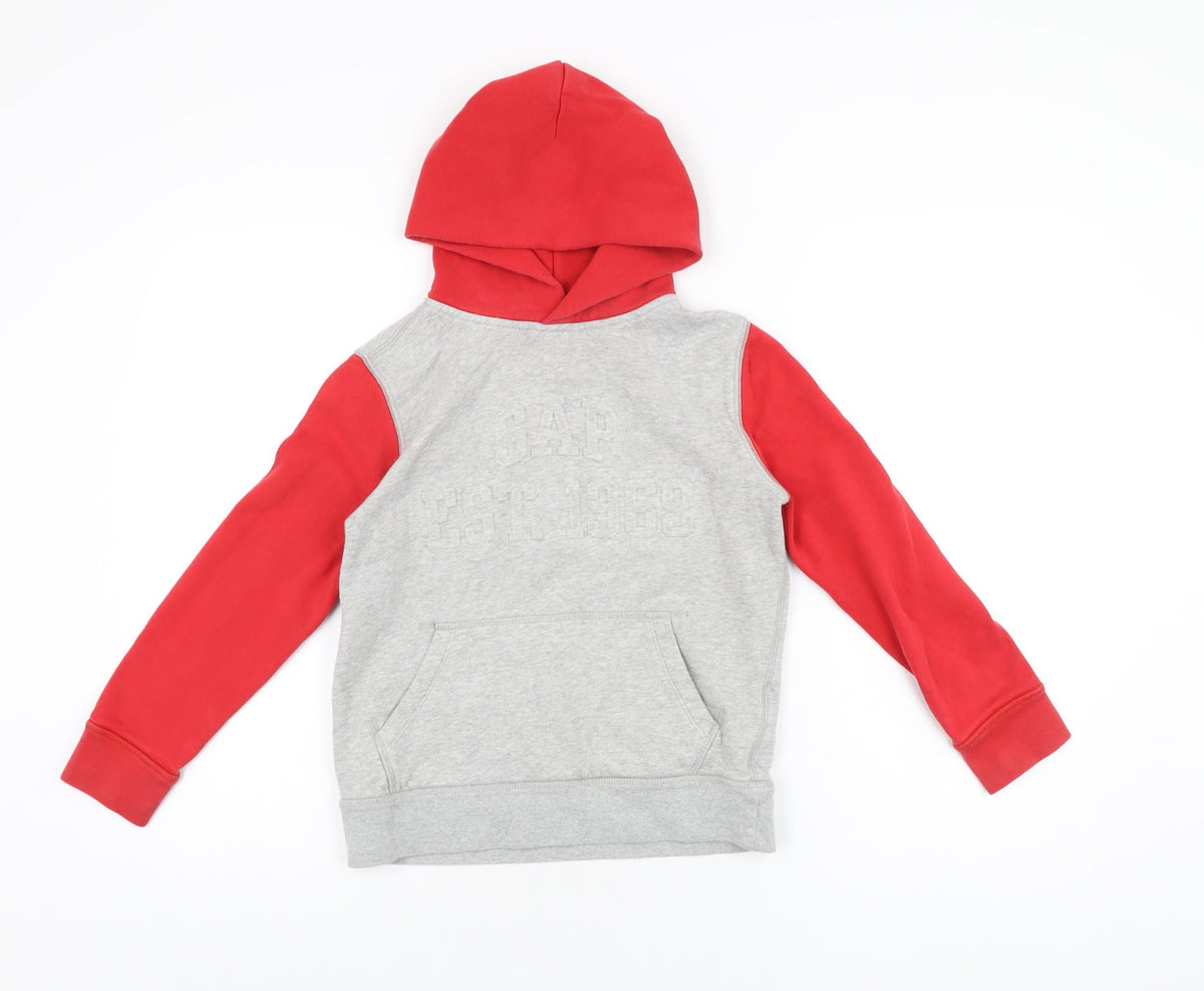 Gap Boys Grey Cotton Pullover Hoodie Size M Pullover