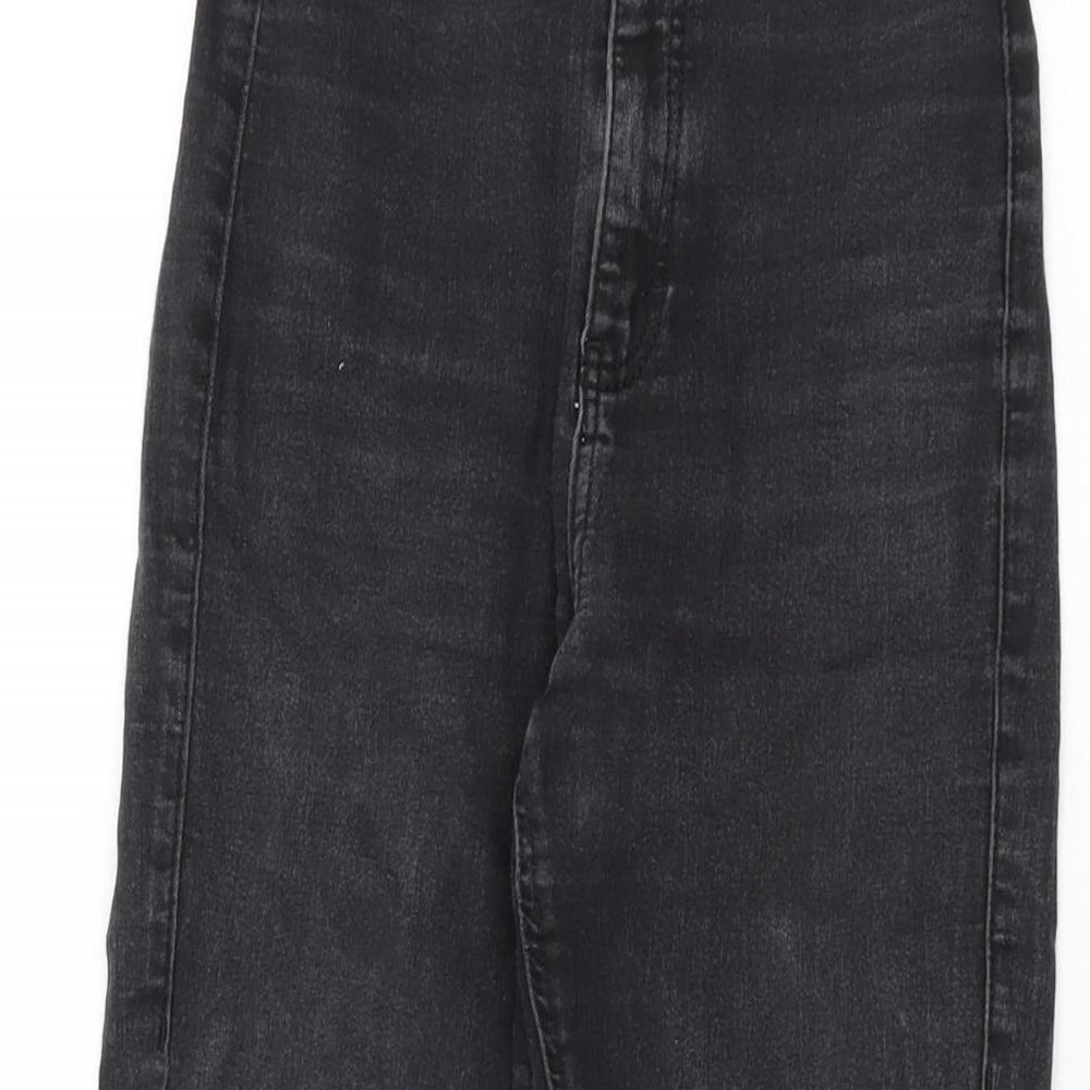 Topshop Womens Black Cotton Skinny Jeans Size 25 in L30 in Regular Zip