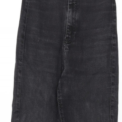 Topshop Womens Black Cotton Skinny Jeans Size 25 in L30 in Regular Zip