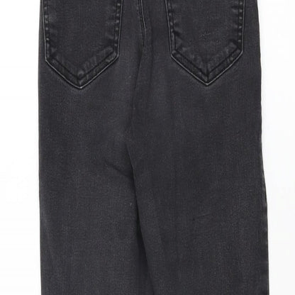 Topshop Womens Black Cotton Skinny Jeans Size 25 in L30 in Regular Zip