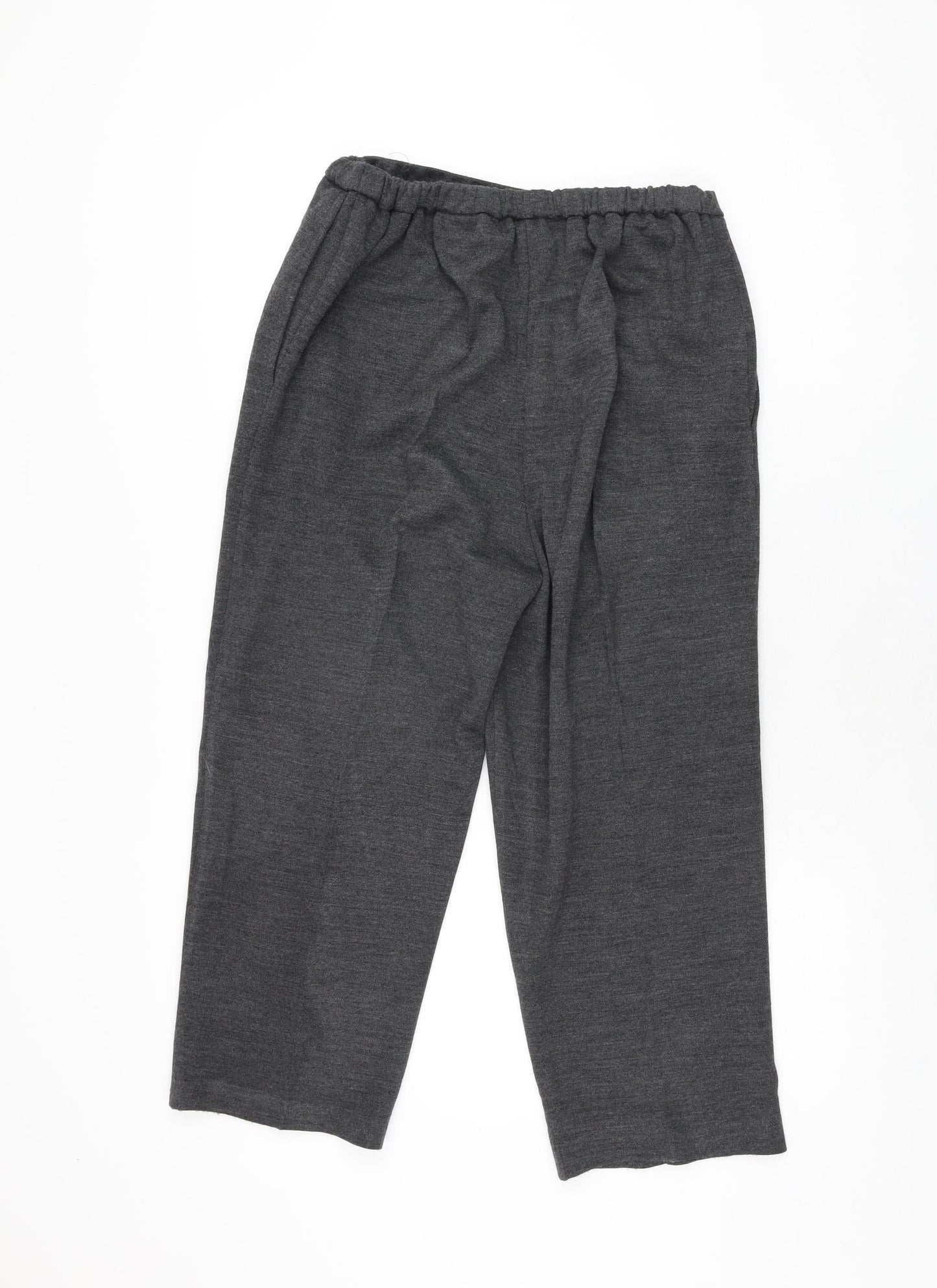 Carr & Westley Womens Grey Acrylic Cropped Trousers Size 16 L22 in Regular