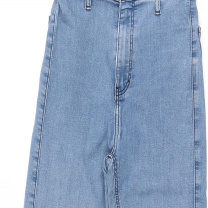 Topshop Womens Blue Cotton Skinny Jeans Size 25 in L30 in Regular Zip