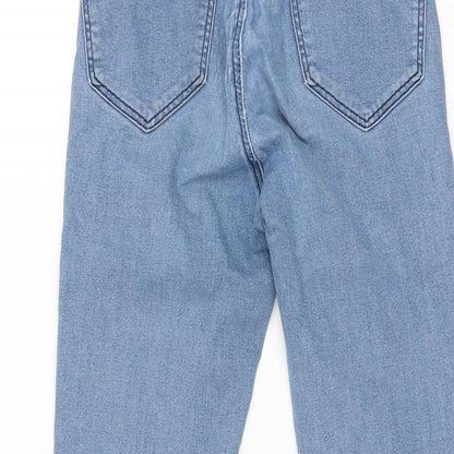 Topshop Womens Blue Cotton Skinny Jeans Size 25 in L30 in Regular Zip